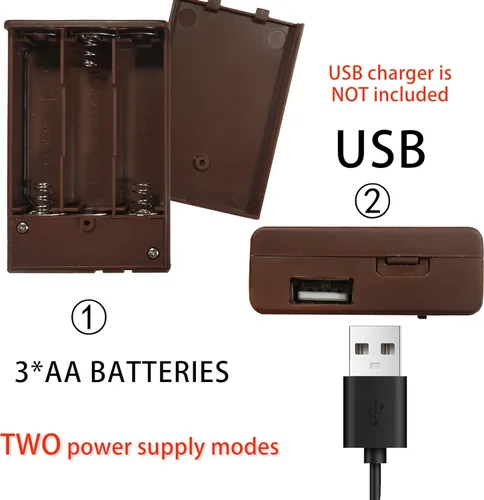 Miniatura 5 de Fudios - Guirnalda iluminada de bayas rojas con temporizador de 6 pies y 120 LED que funciona con pilas y USB, luces de guirnalda de Navidad