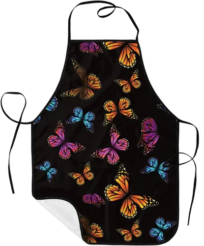 Miniatura 12 de Sigouyinei Delantales para mujeres con bolsillos, delantal para hombres, delantal adecuado para chefs camareros, técnicos de uñas para hornear