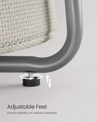 Miniatura 6 de VASAGLE Mesitas de noche, Juego de 2 Pequeñas Mesas Redondas con Cesta de Tela, Mesas de Noche, para Dormitorio, Gris Cemento y Blanco Crema