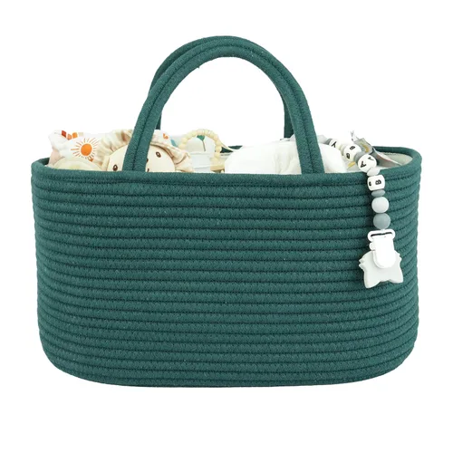 Miniatura 18 de XUANGUO Organizador Grande de Pañales para Bebé con Cuerda para Niña o Niño, Cesta de Almacenamiento para Guardería, Porta pañales Portátil, Bolsa