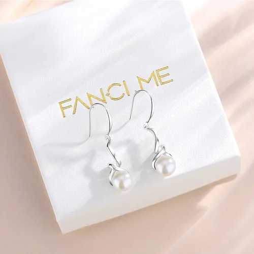 Miniatura 7 de FANCIME Collar de perlas de plata de ley 925 con perlas torcidas de calidad genuina 0.354-0.394 in0.315-0.335 in perlas cultivadas de agua dulce
