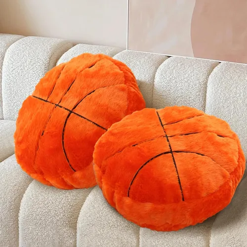 Miniatura 8 de Almohada de baloncesto de felpa para deportes, almohada de baloncesto, almohada mullida para sofá, decoración de habitación, cojín suave con diseño
