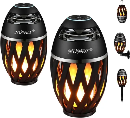 Miniatura 8 de NUNET Sistema estéreo para exteriores Bluetooh linterna, sincronización de múltiples altavoces inalámbricos, sonido envolvente de 10 W IPX5