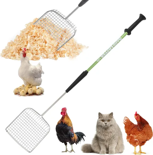 Miniatura 10 de Cuchara de arena para gatos Sand Dipper de metal – Cuchara de caca de gato con mango largo para caja de arena (41”), Cuchara de arena para gatos