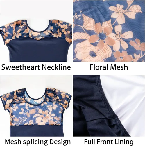 Miniatura 4 de Leotardo de baile para mujer con cuello halter de ballet, espalda recortada, parte delantera brillante, botón plegable, forro frontal completo