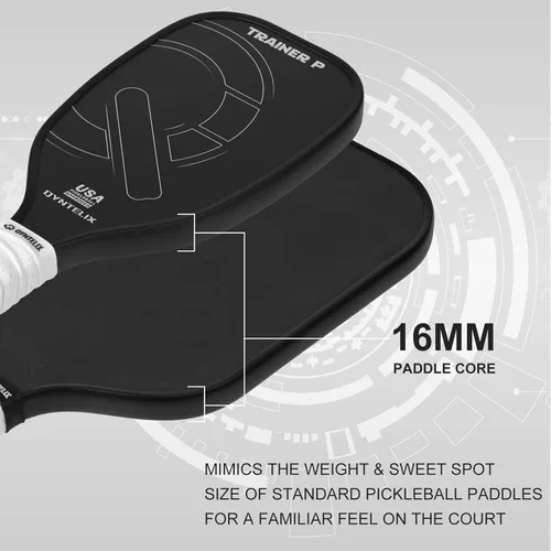 Miniatura 3 de Paleta de entrenamiento de pickleball - Paleta de práctica de entrenador de pickleball aprobada por USAPA, pintura de partículas de fibra de carbono