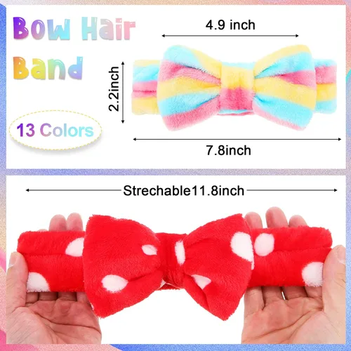 Miniatura 2 de Jutom Juego de 74 diademas de spa de 37 estilos de tela de rizo de forro polar coral, diadema cosmética para maquillaje, cuidado de la piel suave