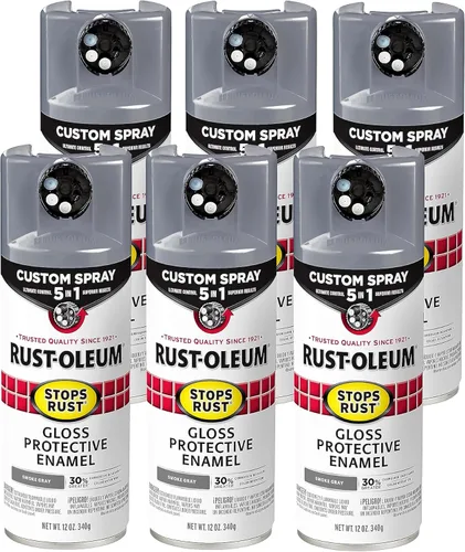 Miniatura 104 de Rust-Oleum 376855 - Pintura en aerosol antióxido personalizada 5 en 1, 12 onzas, color negro mate, (paquete de 1)