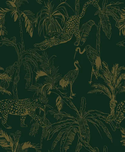 Miniatura 19 de Heroad Papel tapiz de leopardo bohemio para despegar y pegar, papel de contacto blanco y dorado, papel de pared de animales de la selva, papel tapiz