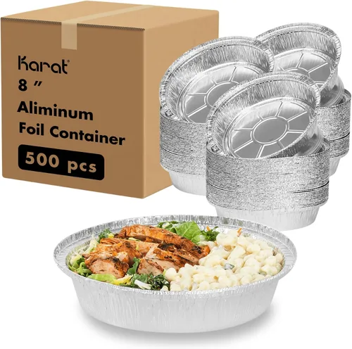 Miniatura 10 de Karat AF-KDL07 7" OPS Tapas domo para contenedores de aluminio (caja de 500)