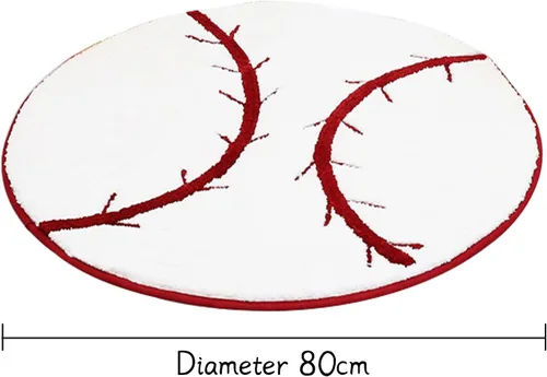 Miniatura 3 de JeogYong Alfombra de béisbol, suave y cómoda con temática deportiva, alfombra redonda para dormitorio, sala de estar, cocina, baño, decoración