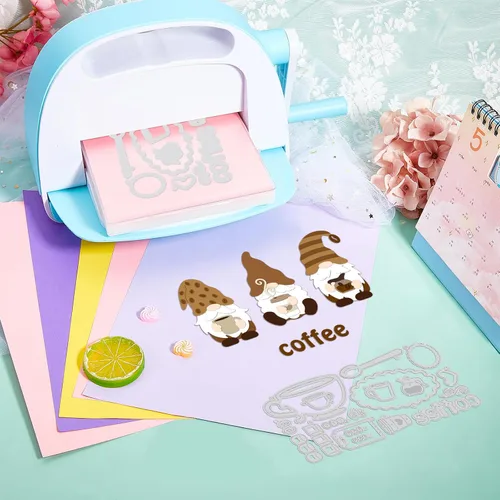 Miniatura 7 de GLOBLELAND Troqueles de corte de gnomo de café para hacer tarjetas, troqueles de corte de taza de café para manualidades, álbumes de recortes
