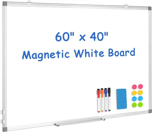 Miniatura 37 de Pizarra blanca de doble cara, marco de aluminio negro, pizarra magnética de borrado en seco de 24 x 18 pulgadas para pared, pizarra blanca montada