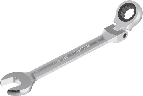 Miniatura 24 de Llave combinada de trinquete de cabeza flexible de 0.906 in, métrica, 72 dientes, caja de trinquete de 12 puntos y herramientas de llave de extremo