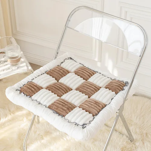 Miniatura 11 de vctops Farmhouse Buffalo - Cojín antideslizante para silla de cocina y comedor con lazos, cojín antideslizante de franela de felpa suave y mullida