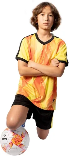 Miniatura 2 de PAIRFORMANCE Conjunto de camisetas de fútbol para niños y niñas de 6 a 12 años de edad, camisetas y pantalones cortos de fútbol para interiores