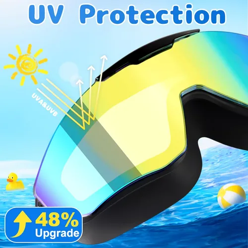 Miniatura 5 de EverSport - Paquete de 2 gafas de natación para niños de 8 a 16 años, capa extra de silicona, gafas de natación para niños, adolescentes, jóvenes