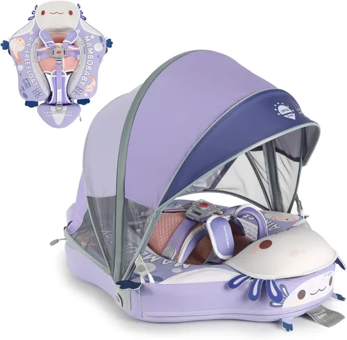 Miniatura 17 de Mambobaby Float Deluxe - Flotador de piscina para bebés: entrenador de natación seguro y cómodo para bebés y niños pequeños, diseño no inflable, Rosa