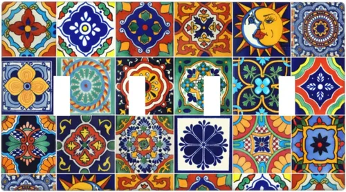 Miniatura 17 de Talavera - Azulejos mexicanos de una sola banda, placas de pared para decorar enchufes eléctricos, placa de interruptor, placa decorativa de pared