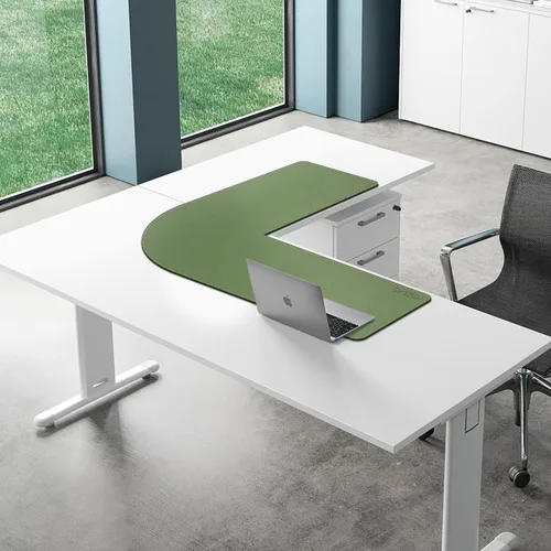 Miniatura 3 de Mydours Almohadilla de escritorio en forma de L, (38"+38") x 13" gran almohadilla de escritorio de cuero PU en esquina, almohadilla de mouse