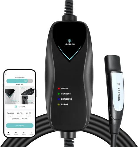 Miniatura 10 de Lectron Cargador Tesla de Nivel 1 (WiFi) con Control de Aplicación – 12 Amperios, 120V, Enchufe NEMA 5-15, Cable de Extensión de 16 pies, Conector