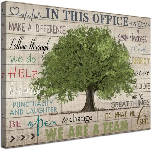Miniatura 9 de SOOTHAN Arte de pared motivacional estético para oficina, mujeres, frases inspiradoras, lienzo, flores rústicas, libros, cuadro enmarcado