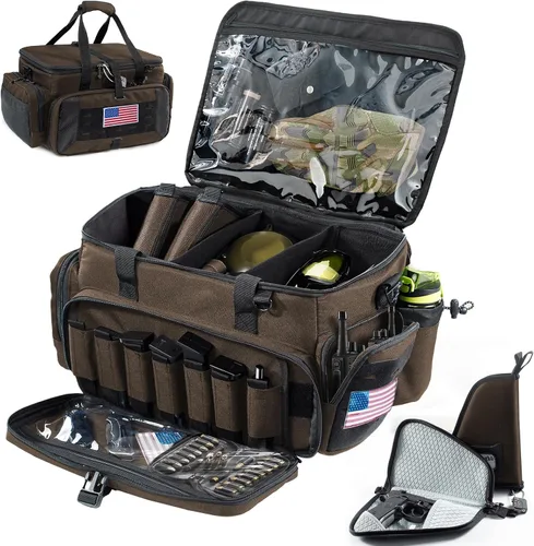 Miniatura 9 de Bolsa grande táctica para pistola de campo de tiro con 2 estuches para pistolas de diferentes tamaños