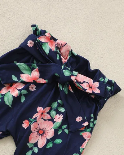 Miniatura 185 de Kucnuzki Conjunto de ropa para bebé niña pequeña, camisa de manga con volantes, pantalón floral, ropa de otoño e invierno para niña