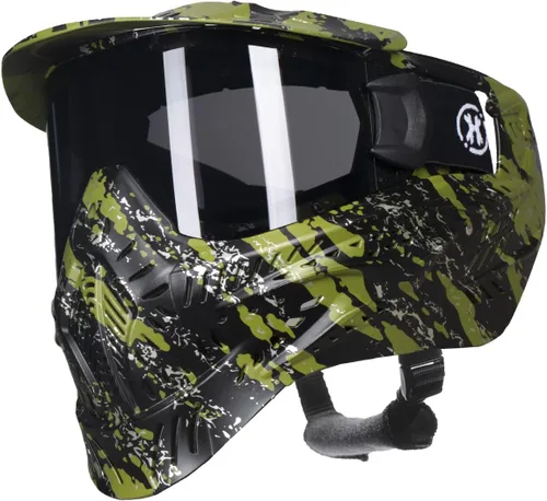 HK Army HSTL Gafas Máscara de Paintball Airsoft con Lente Térmica Antivaho Fractura Negro/Oliva