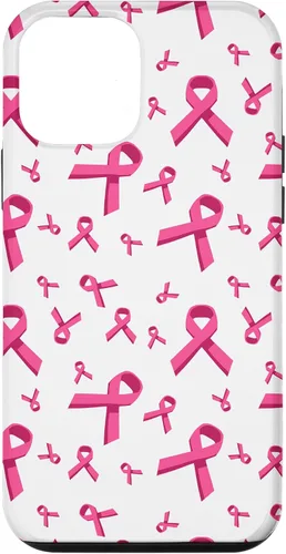 Miniatura 15 de iPhone 13 patrón de cinta rosa concientización del cáncer de mama mujeres caso de apoyo
