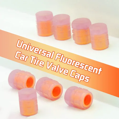 Miniatura 3 de Tapones de vástago de válvula incandescente, tapones universales fluorescentes para válvulas de neumáticos de automóvil, cubiertas de vástago
