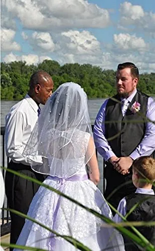 Miniatura 5 de Tsbridal - Velo de novia de 3 capas de tul corto con peine