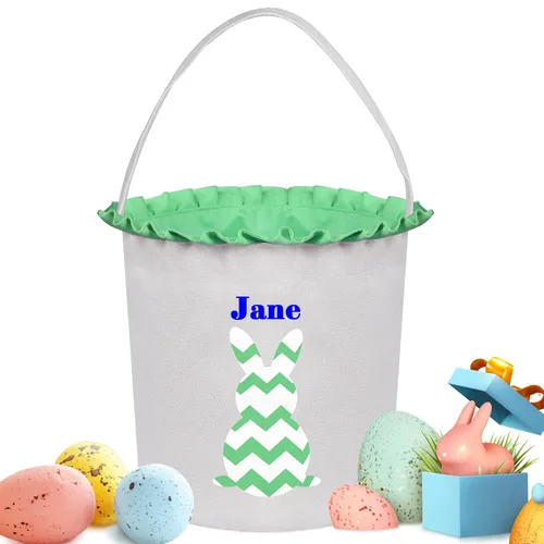 Miniatura 23 de Cestas de Pascua personalizadas para niños y niñas, cestas de conejo de Pascua personalizadas para niños, cesta de caza de huevos de Pascua, regalos