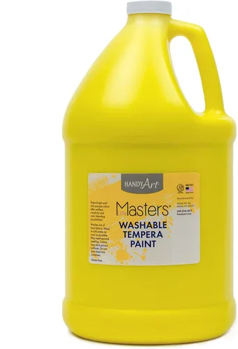 Miniatura 5 de Handy Art Little Masters - Pintura al temple - 128 onzas líquidas (paquete de 1), pintura al temple azul y 1 galón, roja y lavable, galón, amarillo