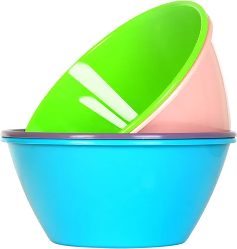 Miniatura 5 de Youngever Cuencos de plástico de 50 onzas, cuencos grandes para cereales, cuencos de sopa grandes, juego de 9 (9 colores costeros)