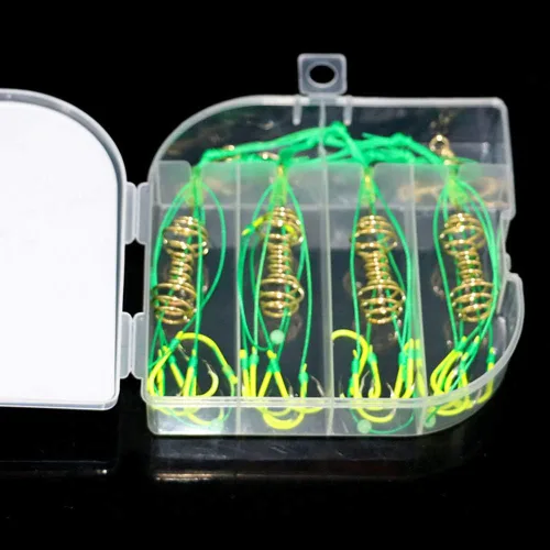 Miniatura 6 de Dyxssm Comederos de pesca de carpa, anzuelos de pesca con alimentador de carpa de primavera (paquete de 4)