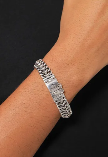 Miniatura 3 de kuzzoi Pulsera bizantina de plata de ley 925 para hombre, longitud 7,48 pulgadas - 9,05 pulgadas, ancho 0,59 pulgadas, 2.11 onzas