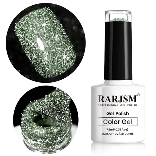 Miniatura 31 de RARJSM - Esmalte de uñas de gel con purpurina, de color verde oliva, brillante y brillante, para manicura DIY y salón de uñas, requiere secado
