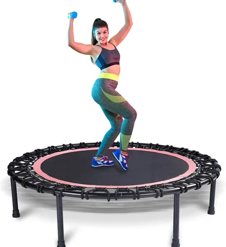 Miniatura 10 de 40" Mini Trampoline for Adults, Heavy-Duty Rebounder Trampoline with 30 Bungees - Silent Indoor Exercise Trampoline for Adults, Small Trampoline for