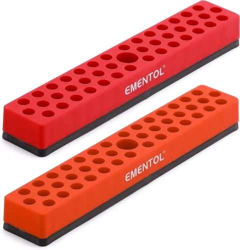 Miniatura 14 de EMENTOL Soporte Magnético para Brocas de 1/4" - Azul, 43 Agujeros, Organizador de Brocas con Imán Fuerte, Organizador de Brocas Magnéticas