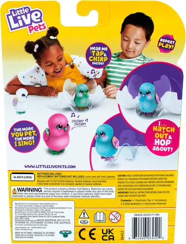 Miniatura 9 de Little Live Pets - Pollito sorpresa; lindo juguete interactivo y coleccionable que gorjea y pulsa; sale del huevo y salta - Huevo azul