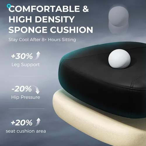 Miniatura 7 de Silla de oficina ergonómica con reposapiés, silla de escritorio grande y alta, silla de computadora con respaldo alto con brazos 3D y soporte Negro
