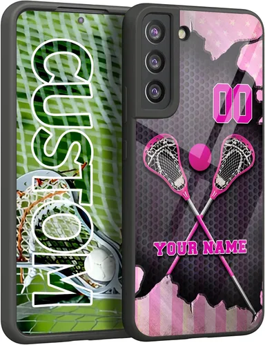Miniatura 10 de Personalized America Flag Lacrosse Name Number Rubber Cover Phone Case for Galaxy X-Lacrosse