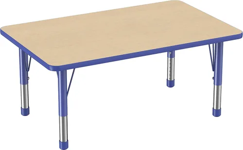 Miniatura 31 de FDP - Mesa rectangular para actividades escolares y aulas (24 x 36 pulgadas), patas gruesas para niños pequeños, altura ajustable de 15 a 24