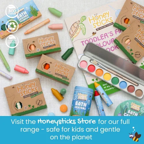Miniatura 7 de Honeysticks Crayones de baño súper jumbo no tóxicos (paquete de 7) para niños pequeños de 1 a 3 años y niños de 4 a 8 años, crayones de cera