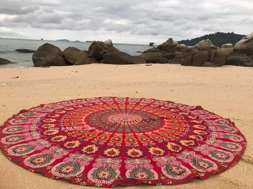 Tapiz Raajsee de pared, diseño de mandala