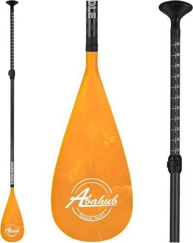 Miniatura 11 de Abahub Paletas de SUP de fibra de carbono, 1 sección de 3 secciones ajustables de 67 a 86 pulgadas, eje de fibra de carbono, remos ligeros para Eje