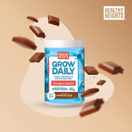 Miniatura 2 de Healthy Heights Grow Daily Kids - Mezcla de bebida proteica (chocolate) - Batido alto en proteínas para niños de 3 años, 10.6 onzas