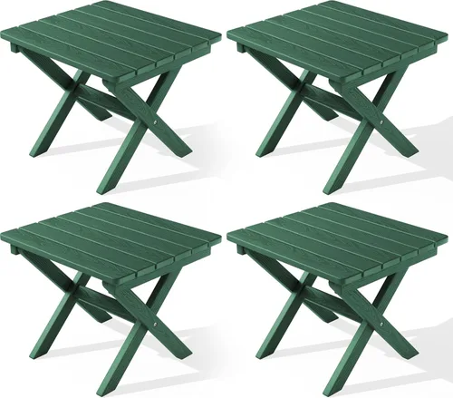 Miniatura 15 de SERWALL Mesa auxiliar Adirondack, mesa auxiliar para exteriores, sin montaje, mesa plegable pequeña de HDPE para patio trasero, piscina, porche