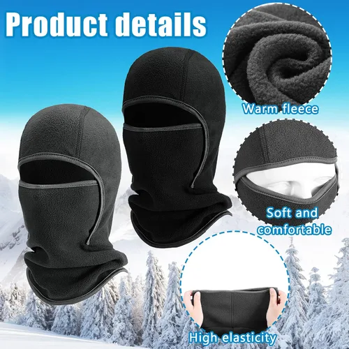 Miniatura 10 de Juego de 4 pasamontañas para niños, máscara de esquí y guantes de forro polar, gorro de invierno, máscara facial cálida para niños y niñas de 8 a 12